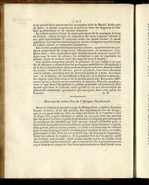 Note sur les mines d´or de l´Afrique Occidentale.