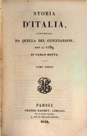 Storia d'Italia, continuata da quella del Guicciardini, sino al 1789. 3