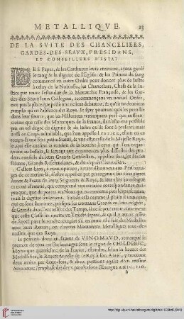 De la suite des chanceliers, gardes-des-seaux, presidans, et conseillers d’estat