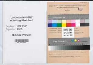 Entnazifizierung Wilhelm Mirbach, geb. 05.05.1907 (Regierungsoberinspektor)