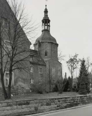 Pirna-Zehista, Schloss Zehista, Teilansicht Gartenseite mit Kapelle
