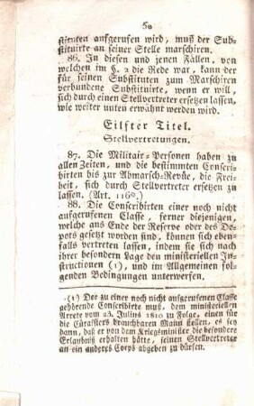 Elfter Titel. Stellvertretungen.