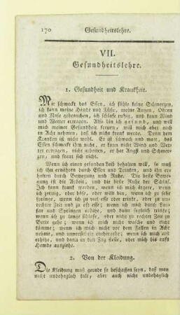 VII. Gesundheitslehre