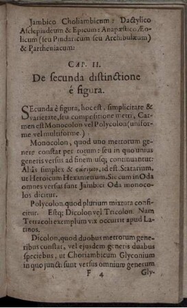 Cap. II. De secunda distinctione e figura