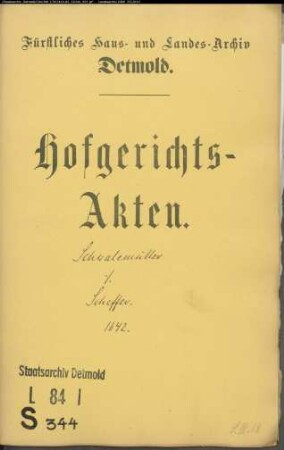 Schwalemüller, Konrads Erben gegen Bartold Schäffer - Schuldforderung