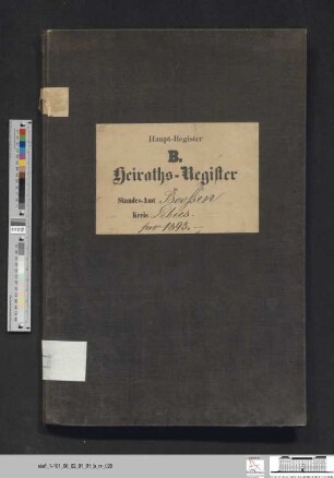 Heiratsregister Booßen 1893