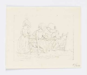 Drei Mädchen, aus: "Etudes de figures dessine d’aprés nature"