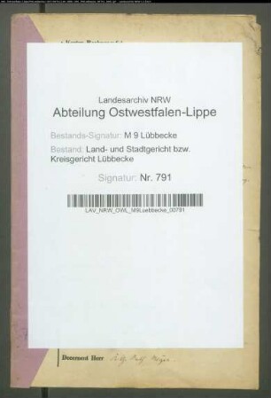 Erblasser: Löwenstein, Marcus; Erblasser: Löwenstein, Friederike, geb. Brand: Abschluss eines Erbvertrags