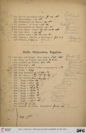Stoffe, Stickereien, Teppiche (Nr. 244- 269)