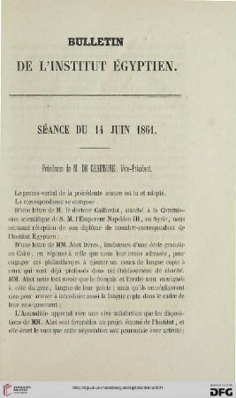 Séance du 14 juin 1861