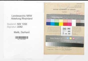 Entnazifizierung Gerhard Malik , geb. 08.05.1906 (Angestellter)
