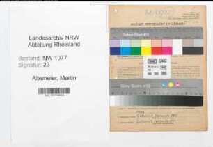 Entnazifizierung Martin Altemeier , geb. 09.05.1913 (Polizist)
