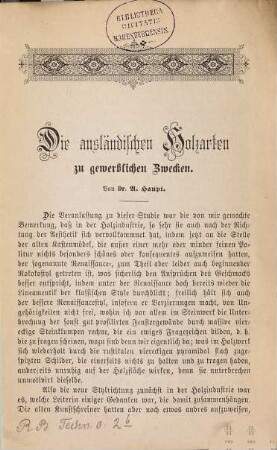 Die ausländischen Holzarten zu Gewerblichen Zwecken