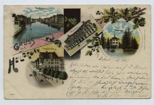 Mehrbildkarte, 4 Motive: Hafenpartie, Harmonie, Trappensee, Käthchenhaus