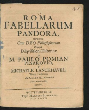 Roma Fabellarum Pandora