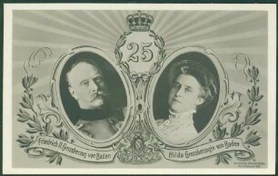 Großherzog Friedrich II. und Großherzogin Hilda, Kopfporträts.