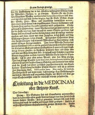 Einleitung in die Medicinam oder Artzney-Kunst.
