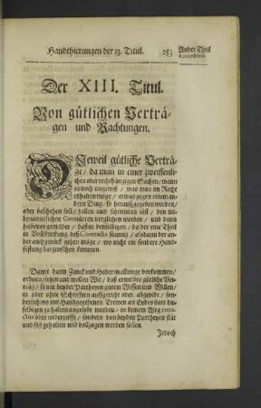 Der XIII. Titul.