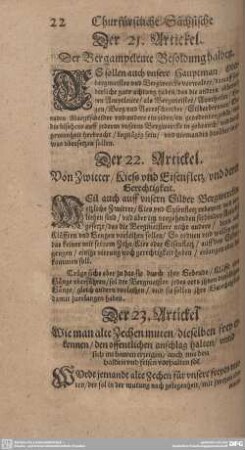 Der 21. Artickel. Der Bergamptleute besoldung halben.