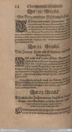 Der 21. Artickel. Der Bergamptleute besoldung halben.