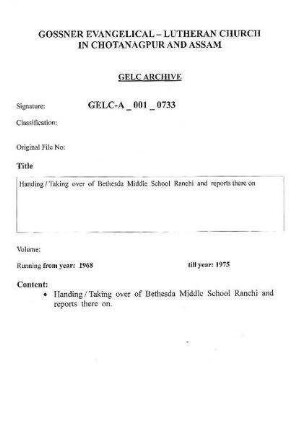 Bethesda Middle School Ranchi