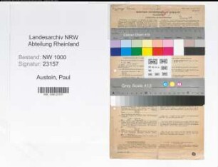 Entnazifizierung Paul Austein, geb. 12.04.1903 (Kaufmann)