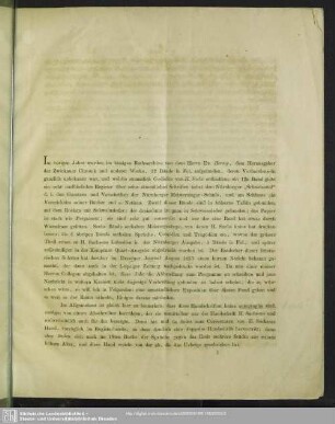 Ausführliche Mittheilung über die kürzlich in Zwickau aufgefundenen Handschriften von Hans Sachs