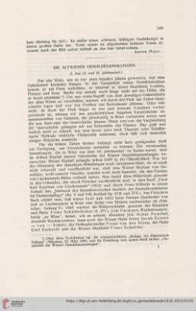 Die Altwiener Gemäldesammlungen : (I. Das 17. und 18. Jahrhundert)