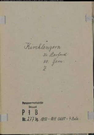 Zivilstandsregister der evangelischen Gemeinde Kirchlengern, Kreis Herford (GAHT 1810-1811). (Gemeinde: Evangelische Gemeinde Kirchlengern)