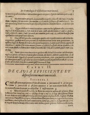Caput II. De Causa Efficiente Et dispensatione matrimoniali
