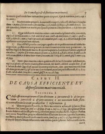 Caput II. De Causa Efficiente Et dispensatione matrimoniali