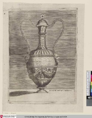 [Autre vase à deux anses formés par des tresses de cheveux; Vase with Two Grotesque Masks; Vase mit zwei grotesken Masken]
