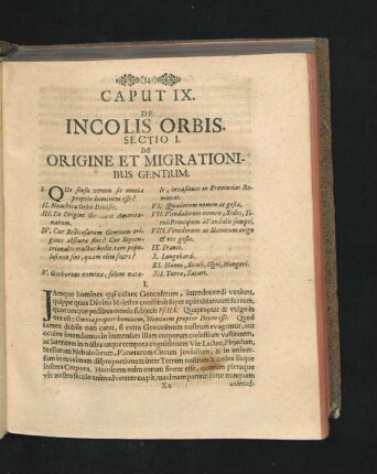 Sectio I. De Origine Et Migrationibus Gentium.