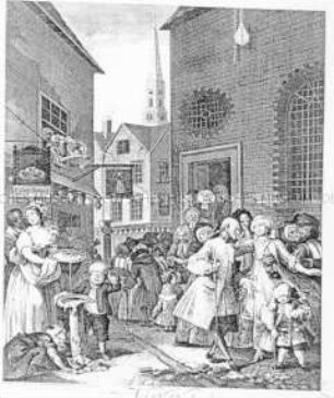 Die vier Tageszeiten (The Four Times of the Day): Der Mittag (Nr. 4 der "Sammlung Hogarthischer Kupferstiche", erste Lieferung)
