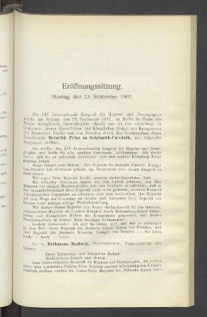 Eröffnungssitzung