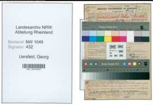 Entnazifizierung Georg Uersfeld , geb. 10.10.1907 (Finanzbeamter)