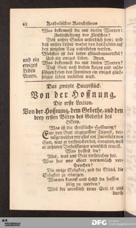 Das zweyte Hauptstück. Von der Hoffnung.