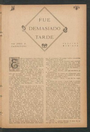 Fué demasiado tarde : Ilustró Ramírez