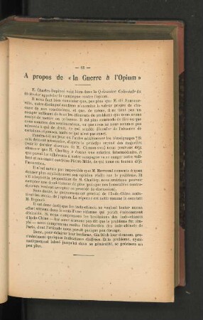A propos de "la Guerre de l'Opium".