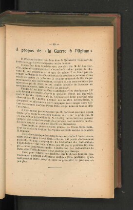 A propos de "la Guerre de l'Opium".