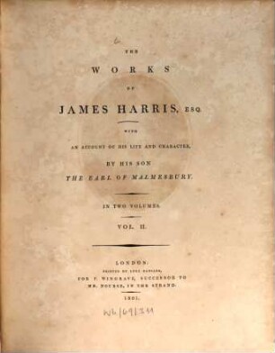 The works of James Harris : with an account of his life and character ; in two volumes. 2