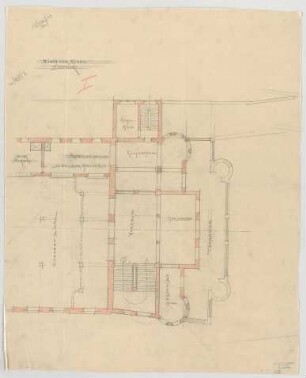 Thiersch, Friedrich von; München; Münchner - Kindl - Keller, Erweiterungsbau - Teilgrundriss 1. OG.