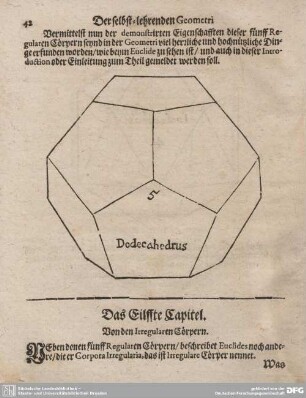 Das Eilffte Capitel. Von den Irregularen Cörpern.