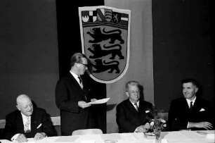 Freiburg: Regierungspräsidium; Amtseinsetzung von Regierungsvizepräsident Dr. Waldemar Bittighofer; Ministerialdirektor Dr. Geiger, Regierungspräsident Dichtel