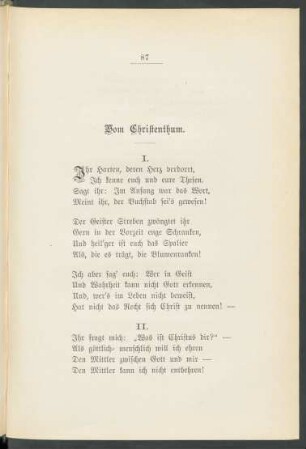 Vom Christenthum.