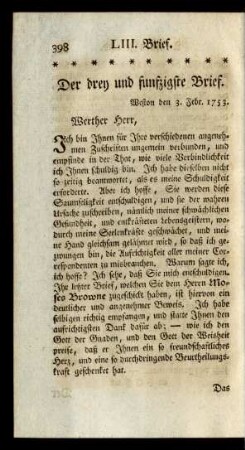 Der drey und funfzigste Brief