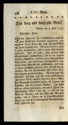Der drey und funfzigste Brief