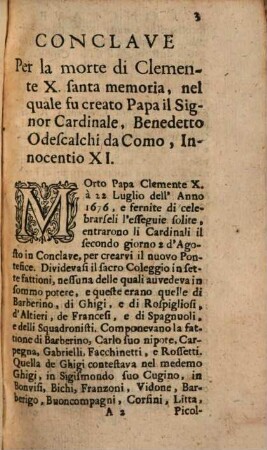 Conclave per la morte di Clemente X.