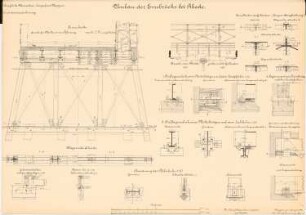 Dortmund-Ems-Kanal. Emsbrücke, Rhede Umbau: Schnitte, Details 1:10, 1:20