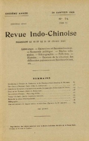 30 Janvier 1908. No 74